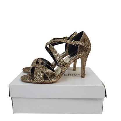 Dorothy Perkins Becca Gold Buckle Heel Shoes Uk Women's Size 6