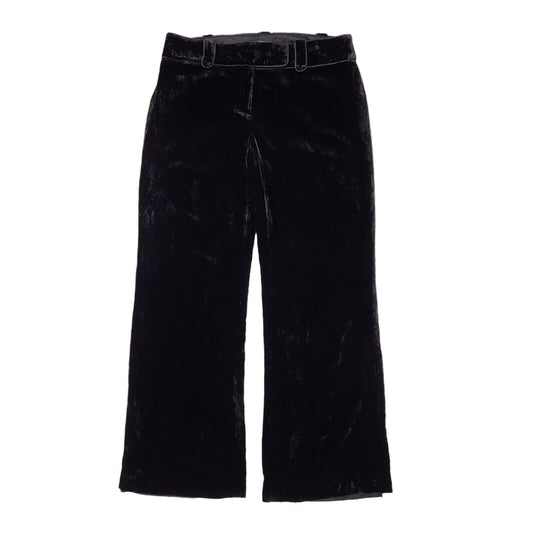 Ann Taylor Y2K Black Velour Straight Leg Trouser Size 12 W30 (USA 8)