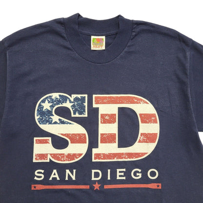 San Diego Heavy Cotton Blue Vintage 90s Single Stitch T-Shirt Uk Men's M