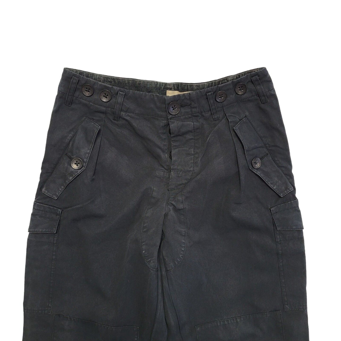 DKNY Jeans Black Tapered Leg Cargo Trousers Women's Size 10 W28 L30