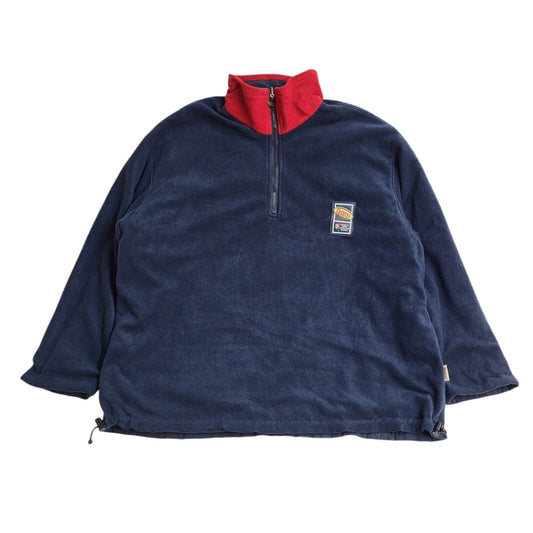 Tetley's 90s Vintage Navy Blue Red High Neck Jacket Uk Men's Size XL