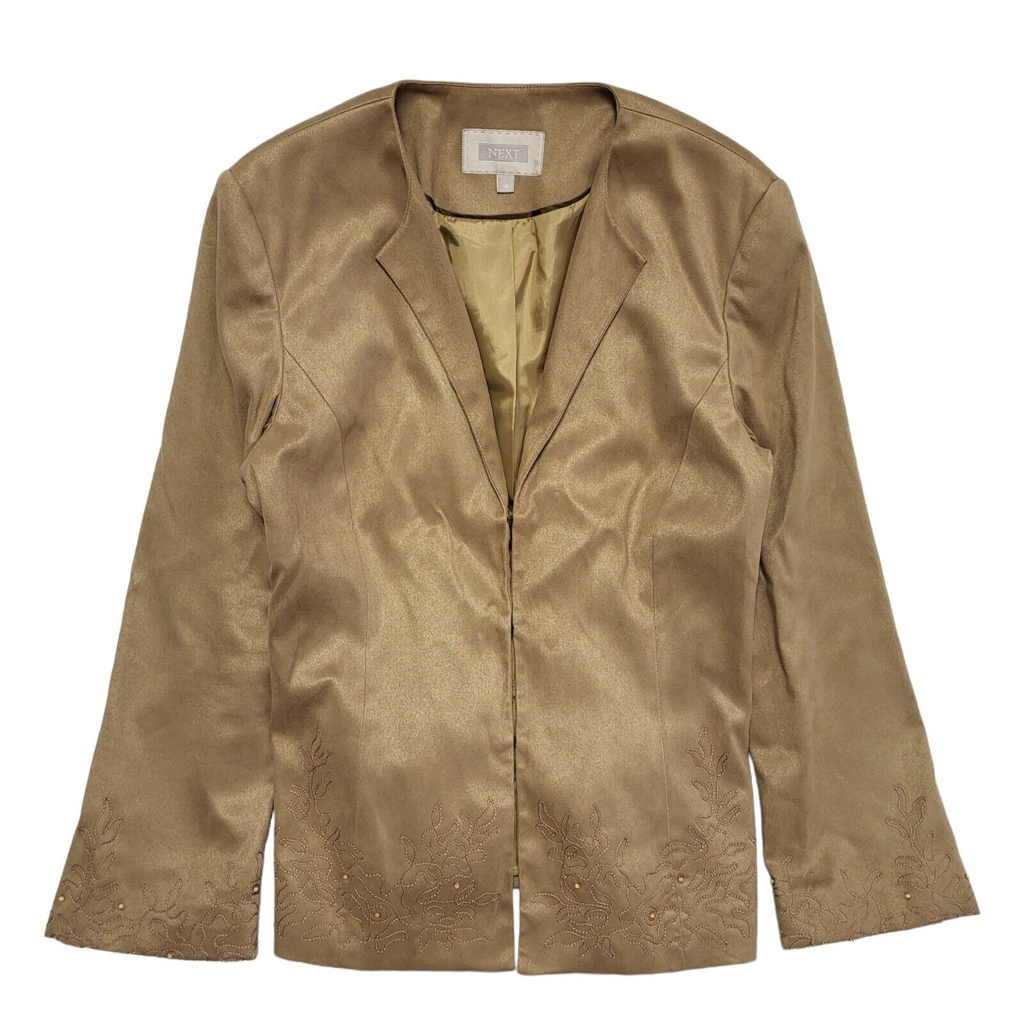 Next Gold 90s Vintage Hook Eye Dress Jacket Uk Women's Size 14