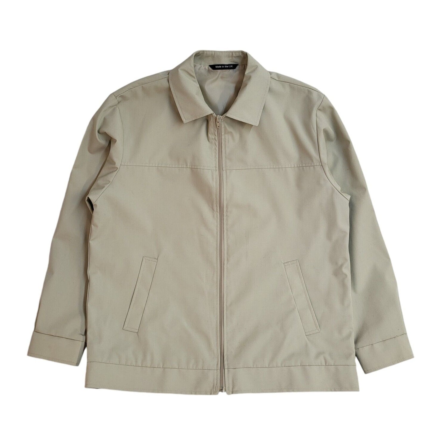 St Michael Beige 80s Zipped Bomber Jacket Uk Men's Size Large