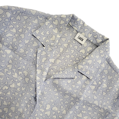 Lucia Vintage 80s Love Heart Buttoned Blouse Women's Uk 16