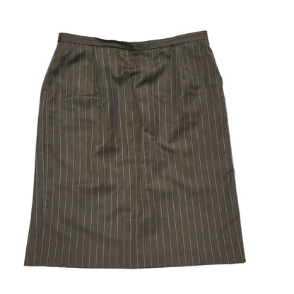 Austin Reed Vintage 90's Brown Striped Pencil Skirt Uk Women's Size 16 W34