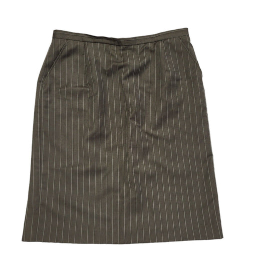 Austin Reed Vintage 90's Brown Striped Pencil Skirt Uk Women's Size 16 W34