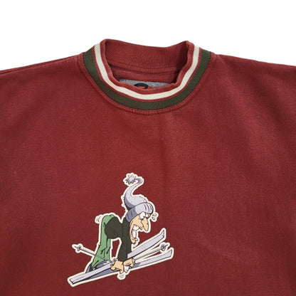 Bad Mad Vintage 90's 3/4 Sleeve Red Jumper UK Men's Size Small