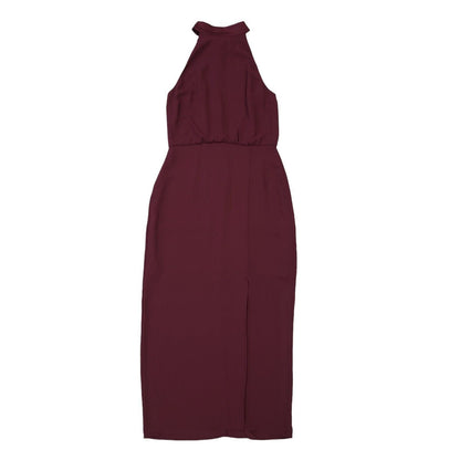 Oasis Vintage Y2K Burgundy Sleeveless Evening Dress Uk Women's Size 10