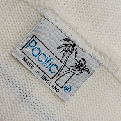 Pacific 80s Vintage White Striped Sleeveless Top Uk Women's Size 16