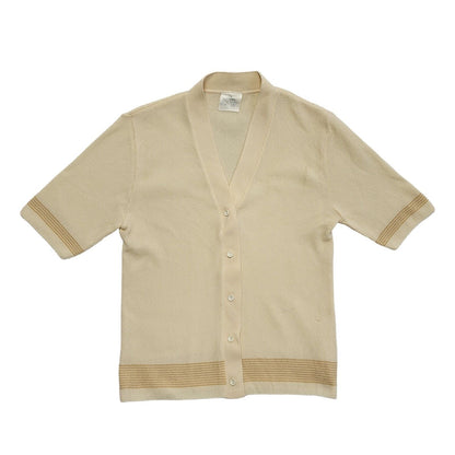 Vintage 90's Cream Button Front Short Sleeve Cardigan Womens UK 12-14