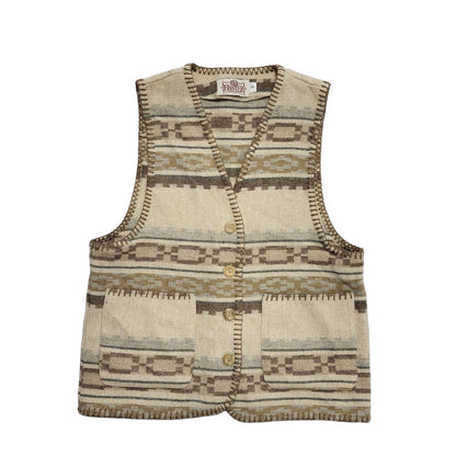 New Frontier 90s Beige Button Wool Blend Waistcoat Uk Women's Size Small