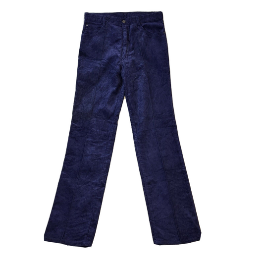Vintage 80s Dark Blue Straight Leg Corduroy Jeans Men's Size S W30 L33
