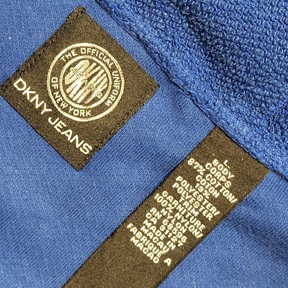 DKNY Blue Vintage 90s Chunky Cotton Hoodie Uk Men's Size L