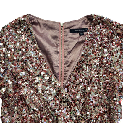 French Connection Y2K Pink Sequin Evening Dress Womens Uk Size 8