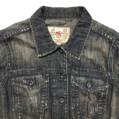 French Connection Blue 90s Vintage Button Denim Jacket Uk Women's Size 10