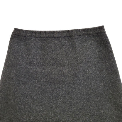 Laura Ashley Grey Merino Wool Vintage 90's Pencil Zip Skirt Women's Size M W28