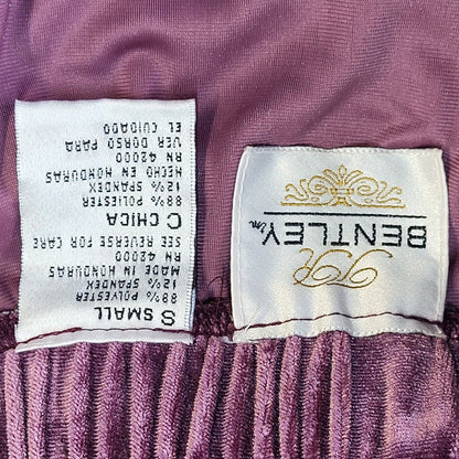 TR Bentley 90's Vintage Purple Velour Long Skirt Women's S W26