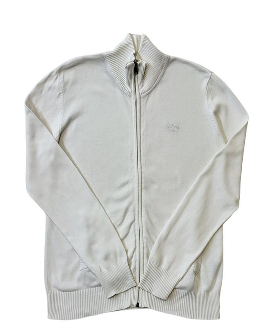 Schott Y2K Vintage White Zipped Cotton Cardigan Men's Size Small