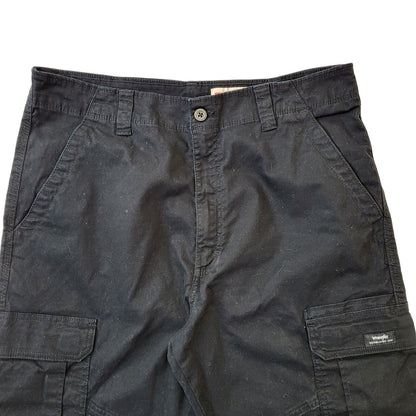 Wrangler Black Cargo Relaxed Fit Trousers Vintage Men's Size XL W36 L32