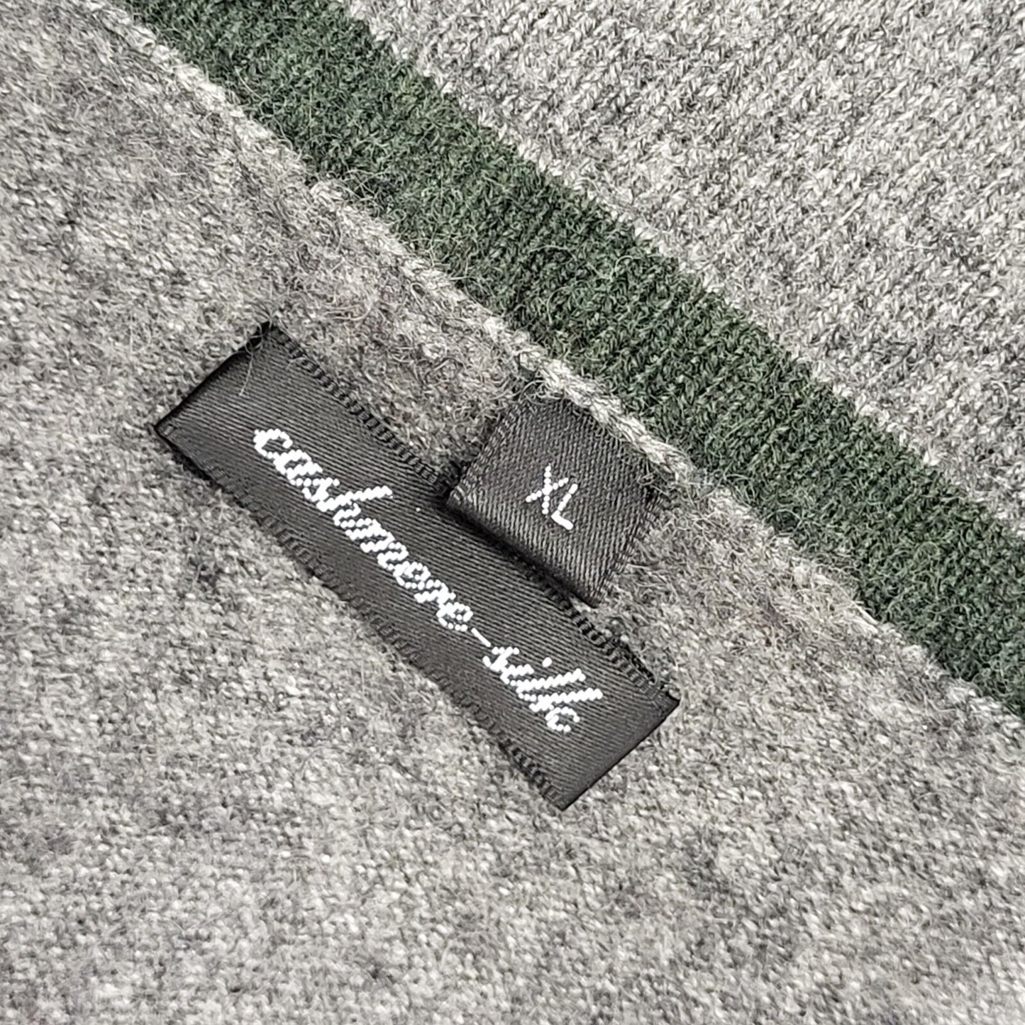 Vintage Grey V-Neck Y2k Cashmere Silk Jumper Uk Men's Size XL