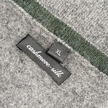 Vintage Grey V-Neck Y2k Cashmere Silk Jumper Uk Men's Size XL