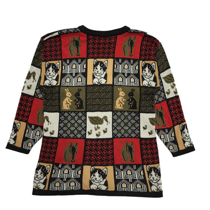 Prime Vintage 90's Multicoloured Animal Jumper UK Womens Size 16