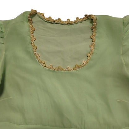 70s Vintage Pale Green A-Line Lightweight Daywear Dress Women's Size 14-16