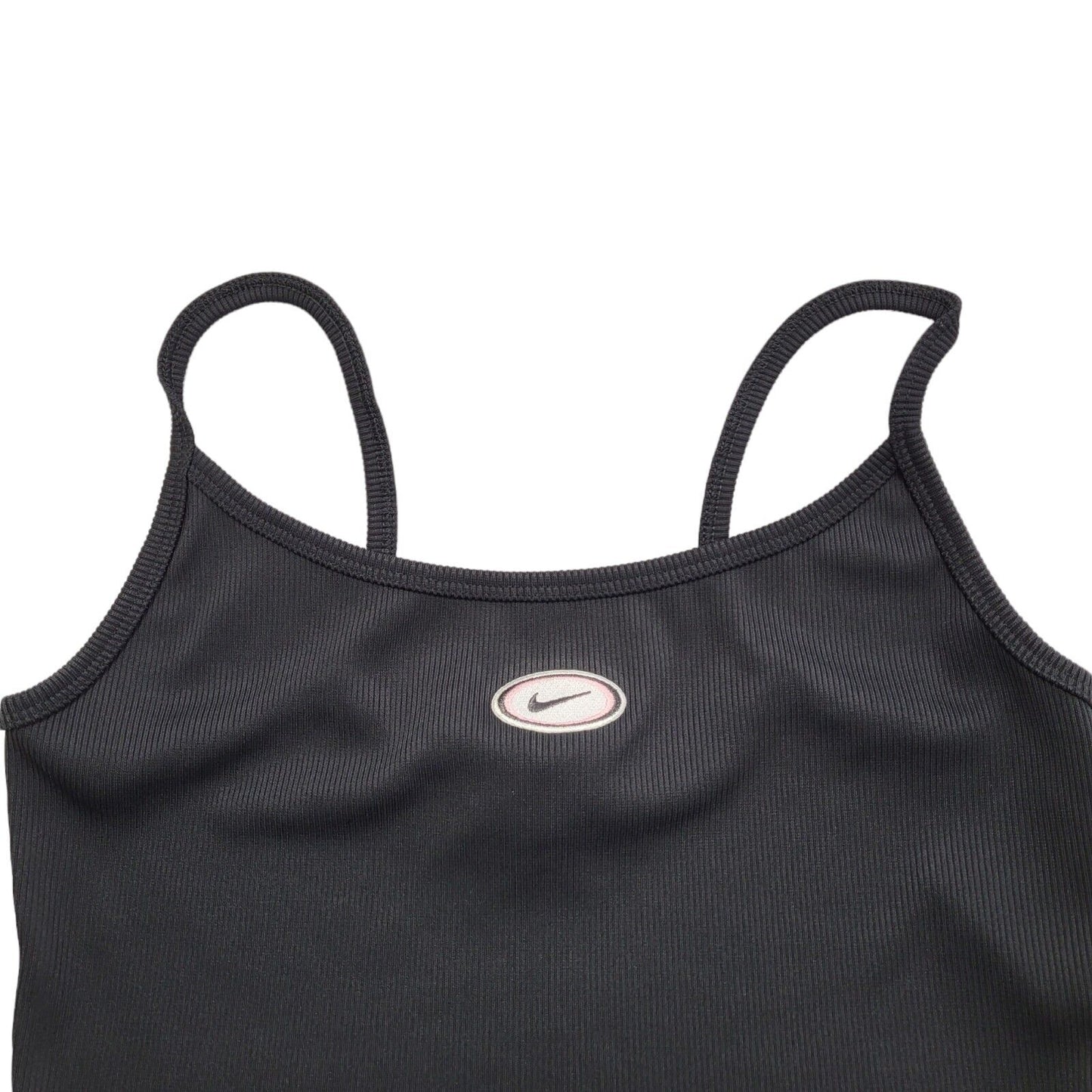 Nike Black Vintage Y2K Cropped Strap Vest Top Womens UK Size S