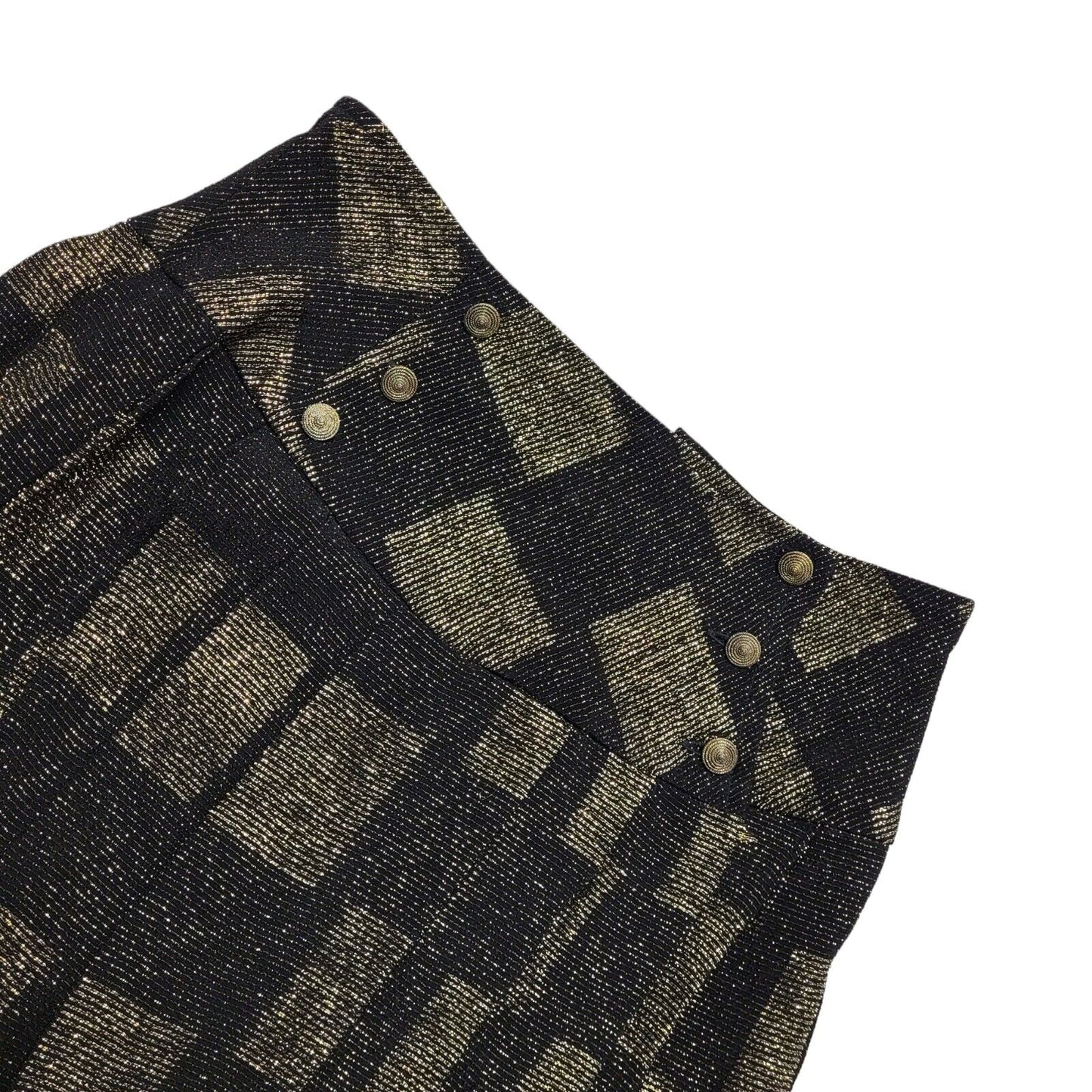 Wallis Vintage 80's Pleated Grey & Black Check Skirt Uk Women's Size 12