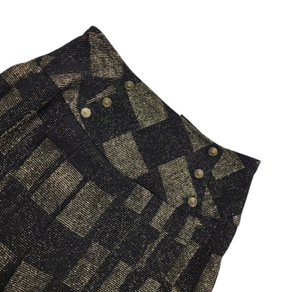 Wallis Vintage 80's Pleated Grey & Black Check Skirt Uk Women's Size 12