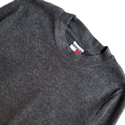 Tommy Hilfiger Grey Y2K Round Neck Jumper Uk Women's Size Medium