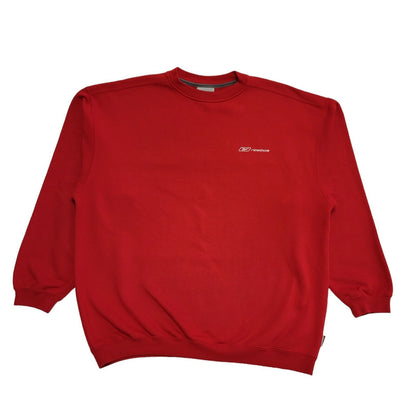 Reebok Classic Red White Y2k Baggy Sweatshirt Uk Men's Size Medium