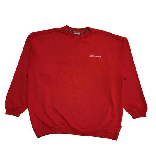 Reebok Classic Red White Y2k Baggy Sweatshirt Uk Men's Size Medium