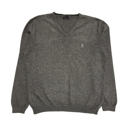 Vintage Grey V-Neck Y2k Cashmere Silk Jumper Uk Men's Size XL