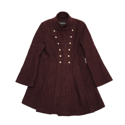 Guess Y2K Maroon Military Coat Womens UK Size Large