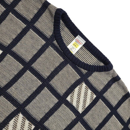 St Michael Vintage 80's Blue & White Round Neck Jumper Mens UK XL