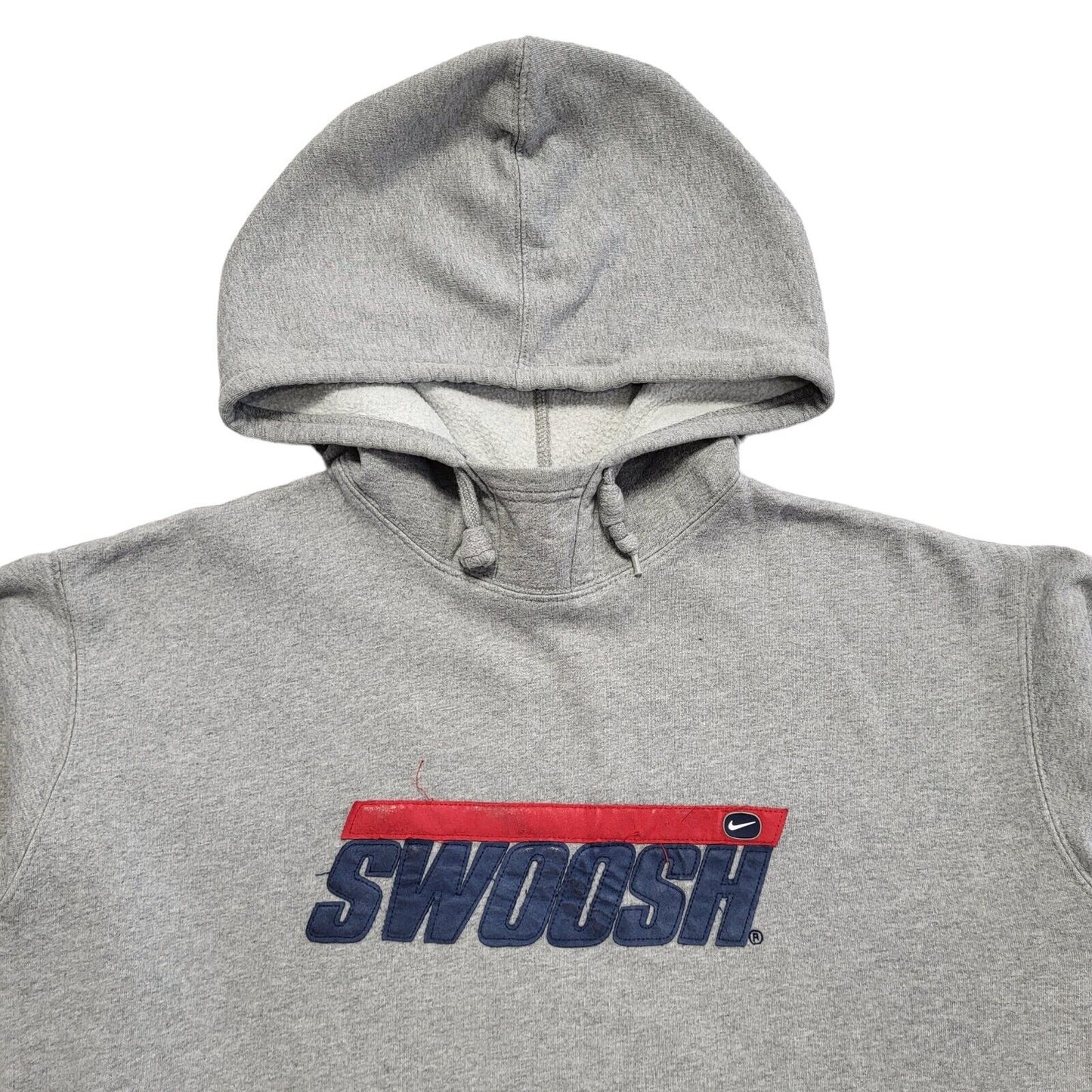 Nike Swoosh Vintage Y2k Grey Pullover Sweatshirt Hoodie Uk Men's Size L