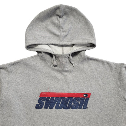 Nike Swoosh Vintage Y2k Grey Pullover Sweatshirt Hoodie Uk Men's Size L