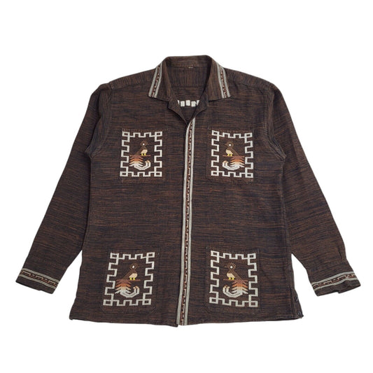 Vintage 80s Brown Button-Up Shackett Jacket Uk Men's Size Large