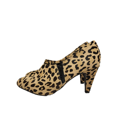 Office London Brown Animal Print Heels Shoes Uk Women's Size 5