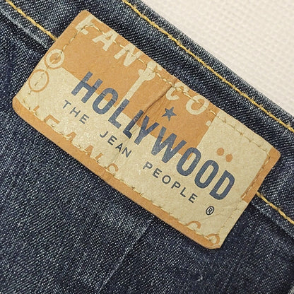 Hollywood Y2k Vintage Dark Blue Bootcut Denim Jeans Uk Women's XS W25 L32