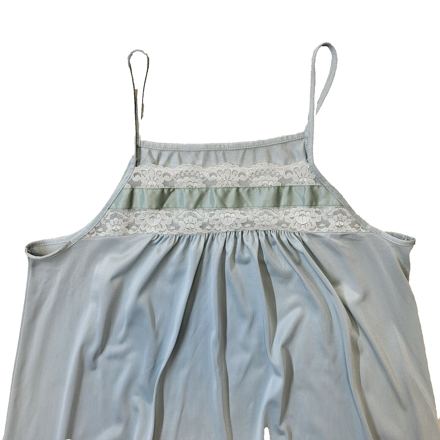 St Michael M&S 80's Vintage Light Blue & White Nightie Womens UK S EU 36