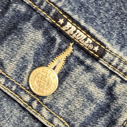 Bridle Dark Blue 90s Vintage Button Denim Jacket Uk Women's Size M