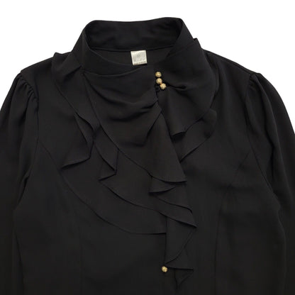 Rookie Vintage 90s Black Long Sleeve Blouse Uk Women's Size M