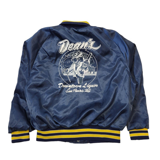 Aristo Jac Vintage 90s Navy Snap Fasten Bomber Jacket Men's Size Large