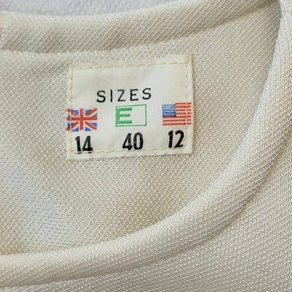 70s Vintage Davisella Cream Jacket & Dress Women's Size 14 Eu 42