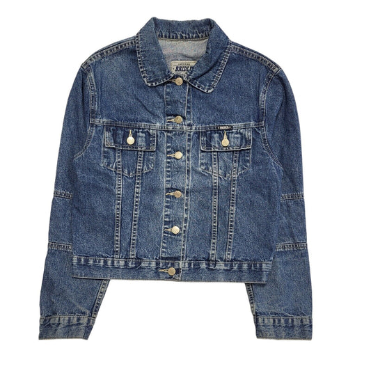 Bridle Dark Blue 90s Vintage Button Denim Jacket Uk Women's Size M