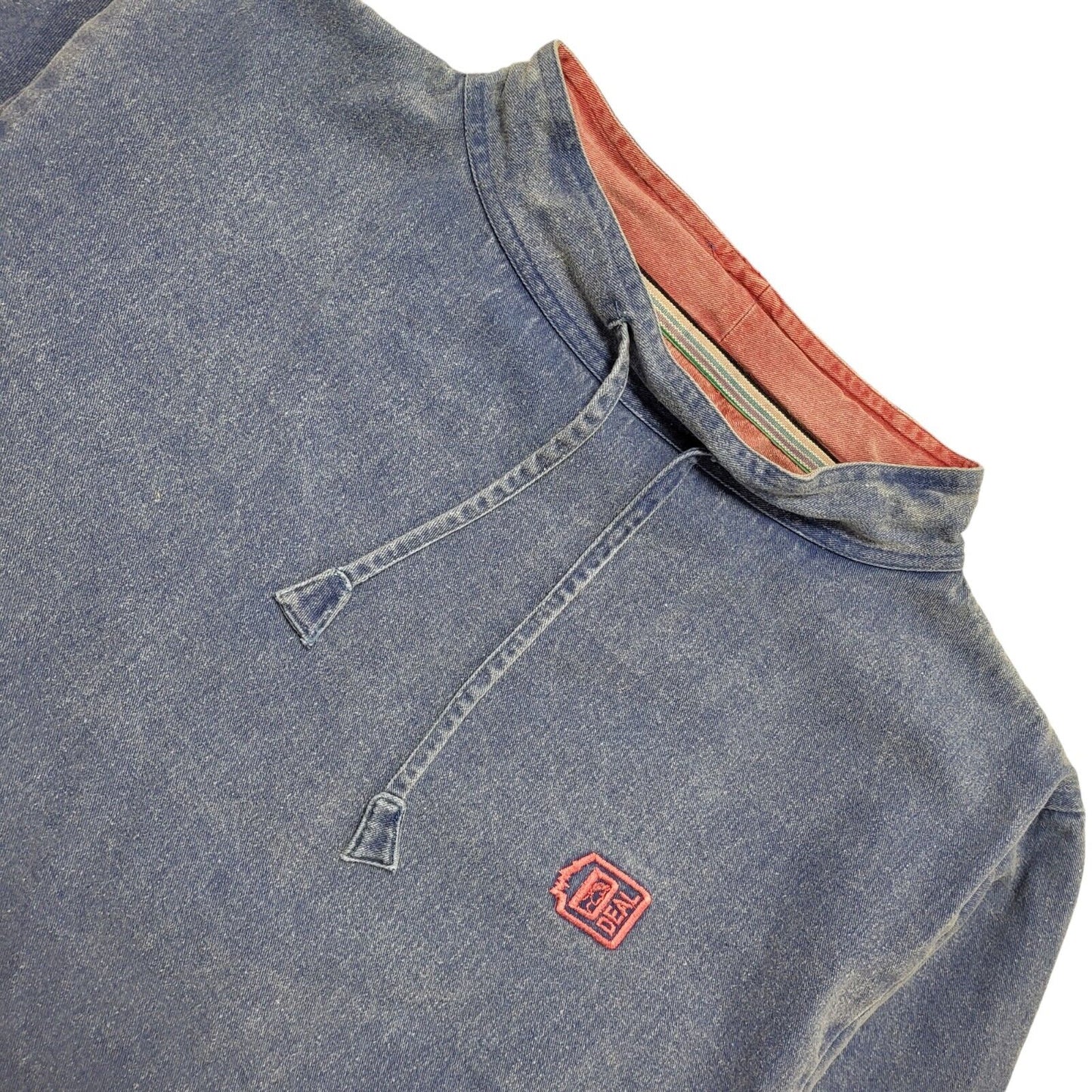 Deal Vintage 90's Blue 1/4 Zip Sweatshirt Uk Men's Size Small