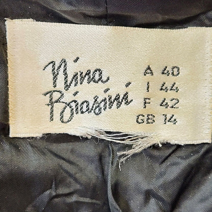 Nina Biasini 80s Vintage Black Velvet Button-Up Jacket Women's Size 14
