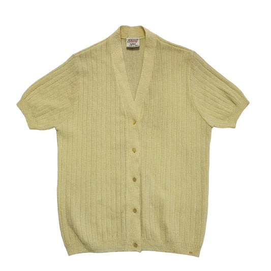 St Michael Vintage 70's Yellow Button Front Cardigan Womens UK Size 14
